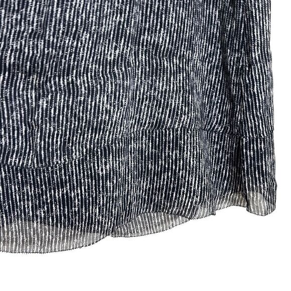 Eileen Fisher System, “Elemental” Crinkle Silk Printed Dress, Size L Black White - Picture 7 of 11